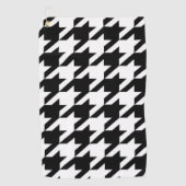 geometrisches Schwarz-Weiß-Hahnentrittmuster Golfhandtuch (Vorderseite)
