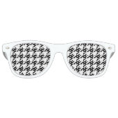 geometrisches Schwarz-Weiß-Hahnentrittmuster Partybrille (Vorderseite)