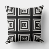 Geometrisches Schwarz-Weiß-Modern-Kissen Kissen (Rückseite)