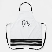 Geometrisches Schwarz-Weiß-Monogramm Schürze (Vorderseite)