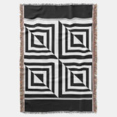 Geometrisches Schwarz-Weiß-Muster Decke (Vorderseite Vertikal)