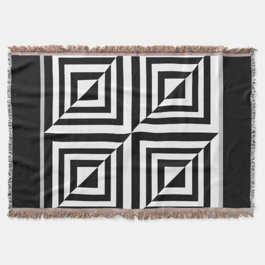 Geometrisches Schwarz-Weiß-Muster Decke (Vorderseite)