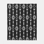 Geometrisches Schwarz-Weiß-Muster Fleecedecke (Vorderseite)