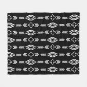 Geometrisches Schwarz-Weiß-Muster Fleecedecke (Vorderseite (Horizontal))