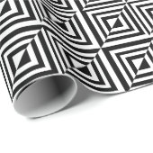 Geometrisches Schwarz-Weiß-Muster Geschenkpapier (Rolleneckpunkt)