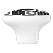 Geometrisches Schwarz-Weiß-Muster Keramikknauf (Seitenansicht)