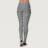 Geometrisches Schwarz-Weiß-Muster Leggings (Rückseite)