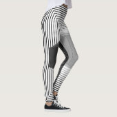 geometrisches Schwarz-Weiß-Muster Leggings (Rechts)