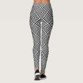 Geometrisches Schwarz-Weiß-Muster Leggings (Rückseite)