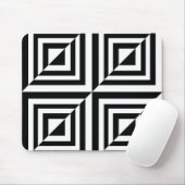 Geometrisches Schwarz-Weiß-Muster Mousepad (Mit Mouse)