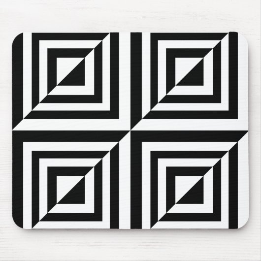 Geometrisches Schwarz-Weiß-Muster Mousepad (Vorne)