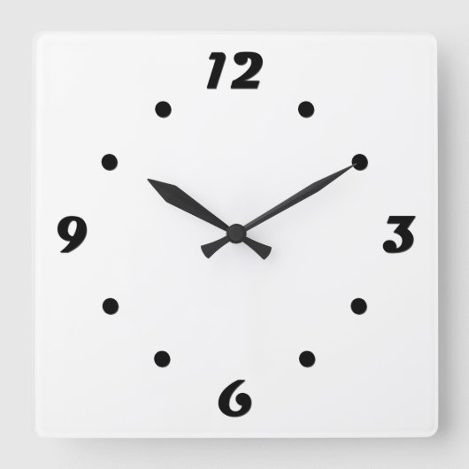 Geometrisches Schwarz-Weiß-Muster Quadratische Wanduhr (Vorderseite)