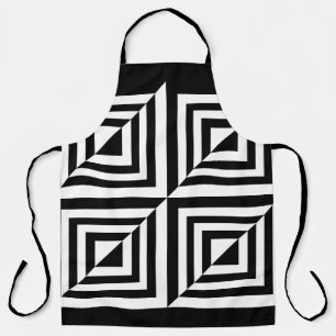 Geometrisches Schwarz-Weiß-Muster Schürze