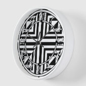 Geometrisches Schwarz-Weiß-Muster Uhr (Winkel)