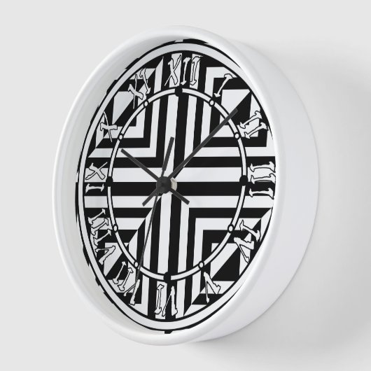 Geometrisches Schwarz-Weiß-Muster Uhr (Winkel)