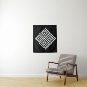 Geometrisches Schwarz-Weiß-Muster Wandteppich (Beispiel)