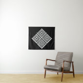 Geometrisches Schwarz-Weiß-Muster Wandteppich (Beispiel (Horizontal))