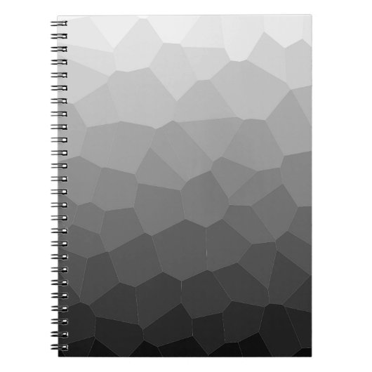 Geometrisches Schwarz-Weiß-Notebook Notizblock (Vorderseite)
