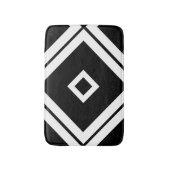 Geometrisches Schwarz-Weiß-Quadrat-Muster Badematte (Vorderseite Vertikal)