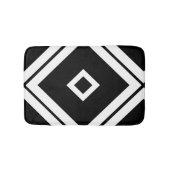 Geometrisches Schwarz-Weiß-Quadrat-Muster Badematte (Vorderseite)