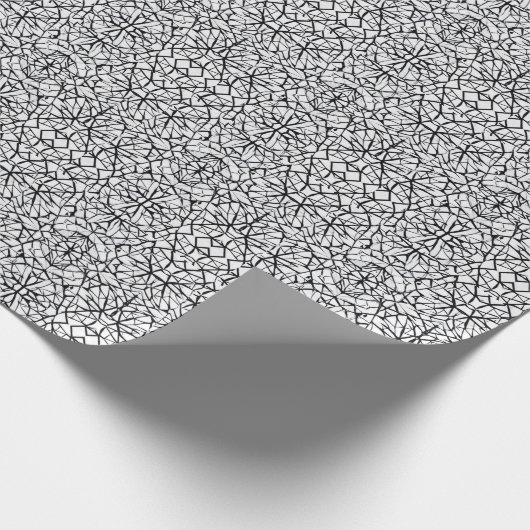 Geometrisches Schwarz-weißes Design abstrakte Kuns Geschenkpapier (Ecke)