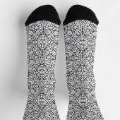Geometrisches Schwarz-weißes Design abstrakte Kuns Socken (Oben)