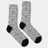 Geometrisches Schwarz-weißes Design abstrakte Kuns Socken (Rechts)