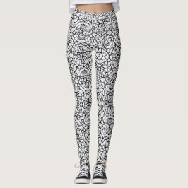 Geometrisches Schwarz-weißes Design abstrakte Legg Leggings