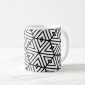 Geometrisches Schwarz-weißes Hexagon-Honeycomb-Mus Kaffeetasse (VorderseiteRechts)