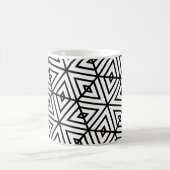 Geometrisches Schwarz-weißes Hexagon-Honeycomb-Mus Kaffeetasse (Mittel)