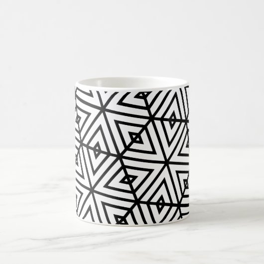 Geometrisches Schwarz-weißes Hexagon-Honeycomb-Mus Kaffeetasse (Mittel)