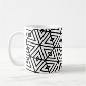 Geometrisches Schwarz-weißes Hexagon-Honeycomb-Mus Kaffeetasse (Links)