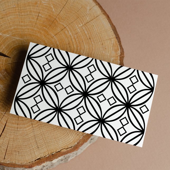 Geometrisches Schwarz-weißes Muster (Geometric Black White Floral Pattern)