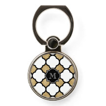 Geometrisches Schwarz-weißes Quatrefolienmonogramm