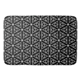 Geometrisches Schwarz-weißes und Silver Geometrism Badematte