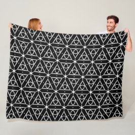 Geometrisches Schwarz-weißes und Silver Geometrism Fleecedecke