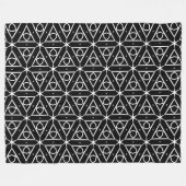 Geometrisches Schwarz-weißes und Silver Geometrism Fleecedecke (Vorderseite (Horizontal))