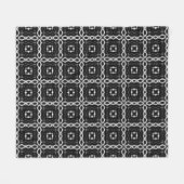 Geometrisches Schwarz-weißes und Silver Geometrism Fleecedecke (Vorderseite (Horizontal))