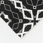 Geometrisches Schwarz-weißes und Silver Geometrism Fleecedecke (Ecke)