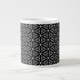 Geometrisches Schwarz-weißes und Silver Geometrism Jumbo-Tasse