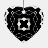 Geometrisches Schwarz-weißes und Silver Geometrism Keramik Ornament (Hinten)