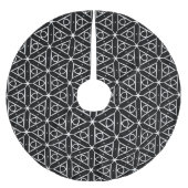 Geometrisches Schwarz-weißes und Silver Geometrism Polyester Weihnachtsbaumdecke (Vorderseite)