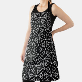 Geometrisches Schwarz-weißes und Silver Geometrism Schürze