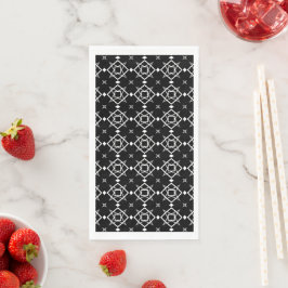 Geometrisches Schwarz-weißes und Silver Geometrism Serviette