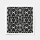 Geometrisches Schwarz-weißes und Silver Geometrism Serviette (Vorderseite)