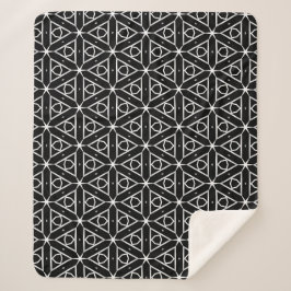 Geometrisches Schwarz-weißes und Silver Geometrism Sherpadecke