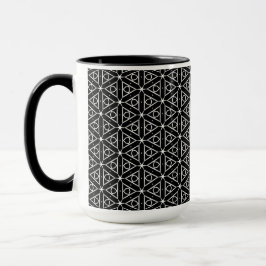 Geometrisches Schwarz-weißes und Silver Geometrism Tasse