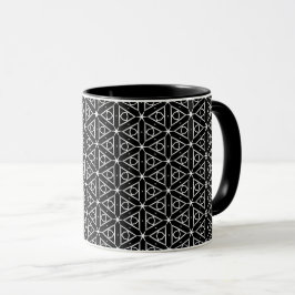 Geometrisches Schwarz-weißes und Silver Geometrism Tasse