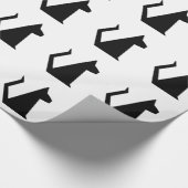 Geometrisches schwarze Katzen-Packpapier Geschenkpapier (Ecke)