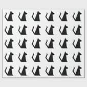 Geometrisches schwarze Katzen-Packpapier Geschenkpapier (Flach)